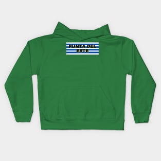 Punta del Este City in Uruguay Flag Stripes Kids Hoodie